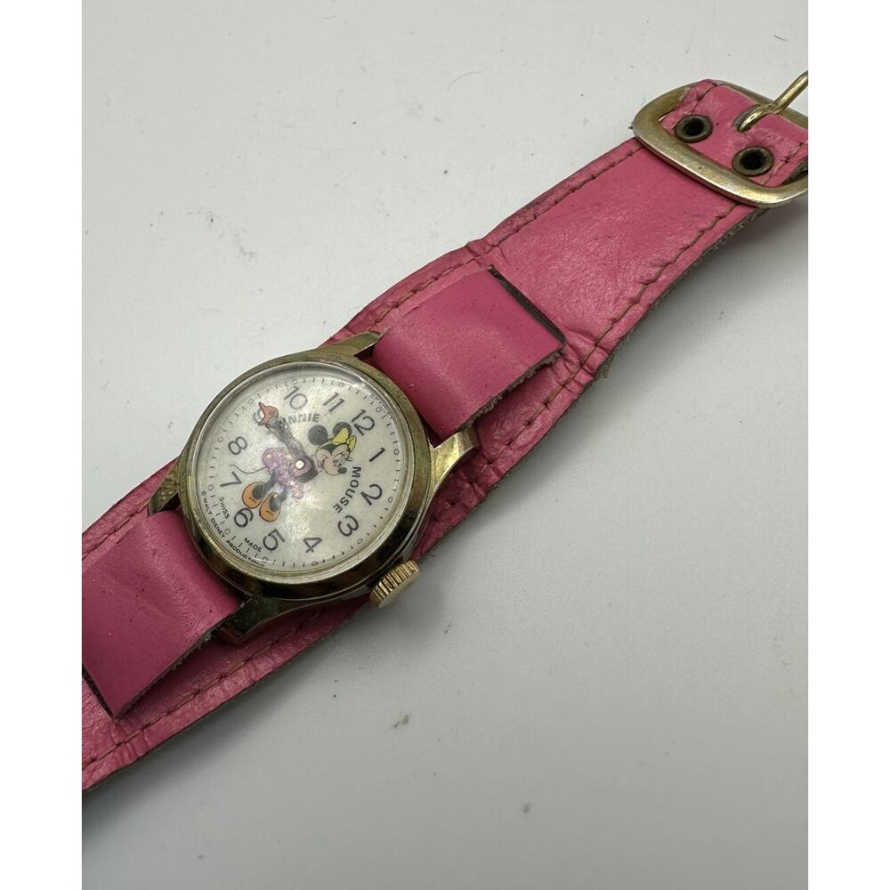 Vintage Disney Minnie Mouse Bradley Swiss 23 Watch Not Tested Pink - Picture 3 of 8